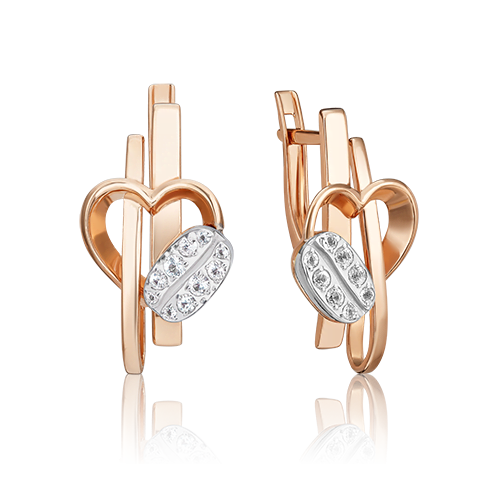 Серьги с английским замком из комбинированного золота с натуральными топазами white 02-4908-00-201-1111