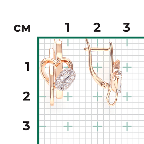 Серьги с английским замком из комбинированного золота с натуральными топазами white 02-4908-00-201-1111