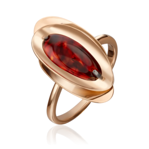 Кольцо из красного золота с янтарём 01-5264-00-271-1110-46