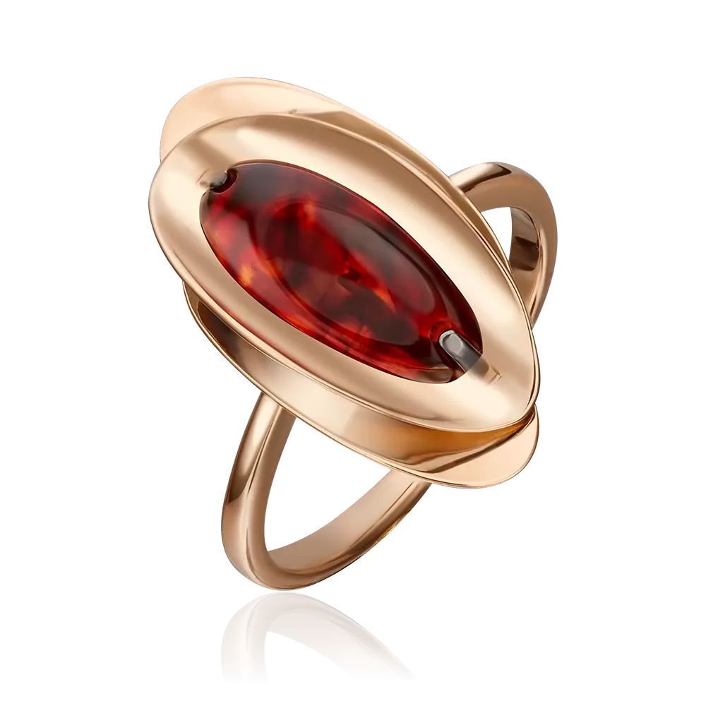 Кольцо из красного золота с янтарём 01-5264-00-271-1110-46