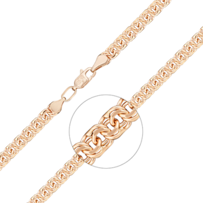 Браслет из красного золота с алмазной гранью (плетение «Бисмарк») 22-2703-080-1110-19