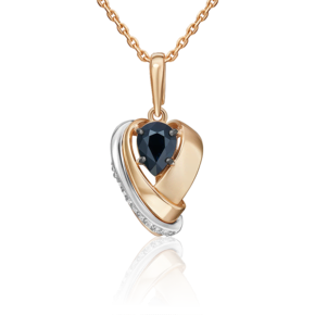 Подвеска из комбинированного золота с сапфиром и бриллиантами 03-3450-00-105-1111