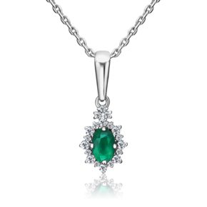 Подвеска из серебра с халцедоном и фианитами 03-0559-00-275-0200