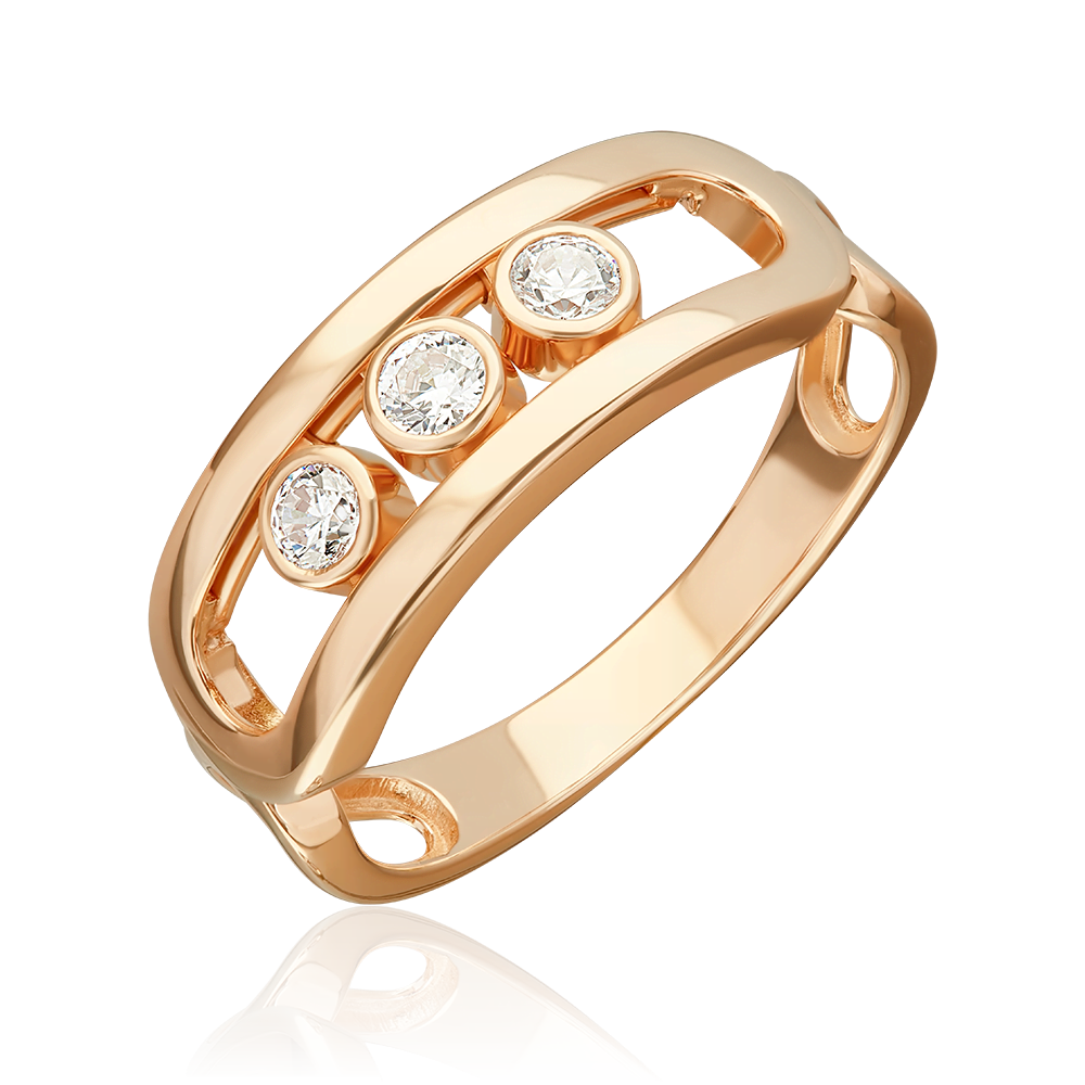 Кольцо из красного золота с фианитами 01-5904-00-401-1110