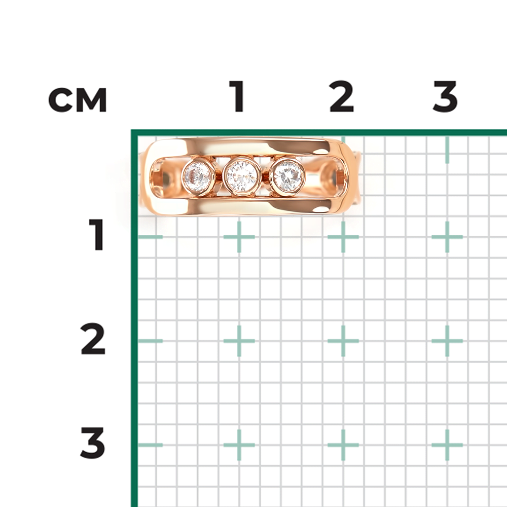 Кольцо из красного золота с фианитами 01-5904-00-401-1110