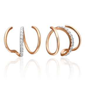 Серьги-цепочки из красного золота с фианитами 02-4481-00-401-1110-23