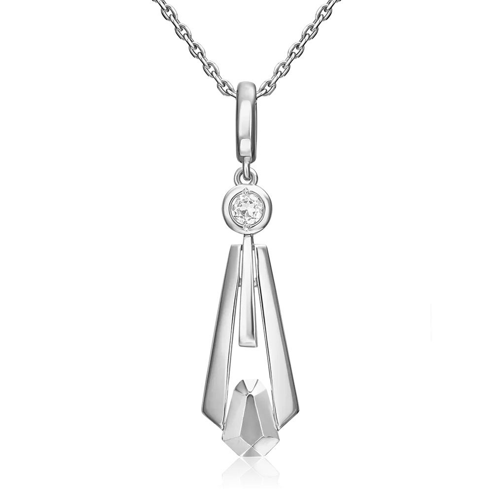 Подвеска из белого золота с натуральным топазом white 03-3376-00-201-1120