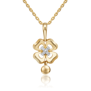 Подвеска «Клевер. Незабываемые моменты» из комбинированного золота с бриллиантами 03-3280-00-101-1121