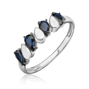 Кольцо из белого золота с сапфирами 01-5833-00-102-1120