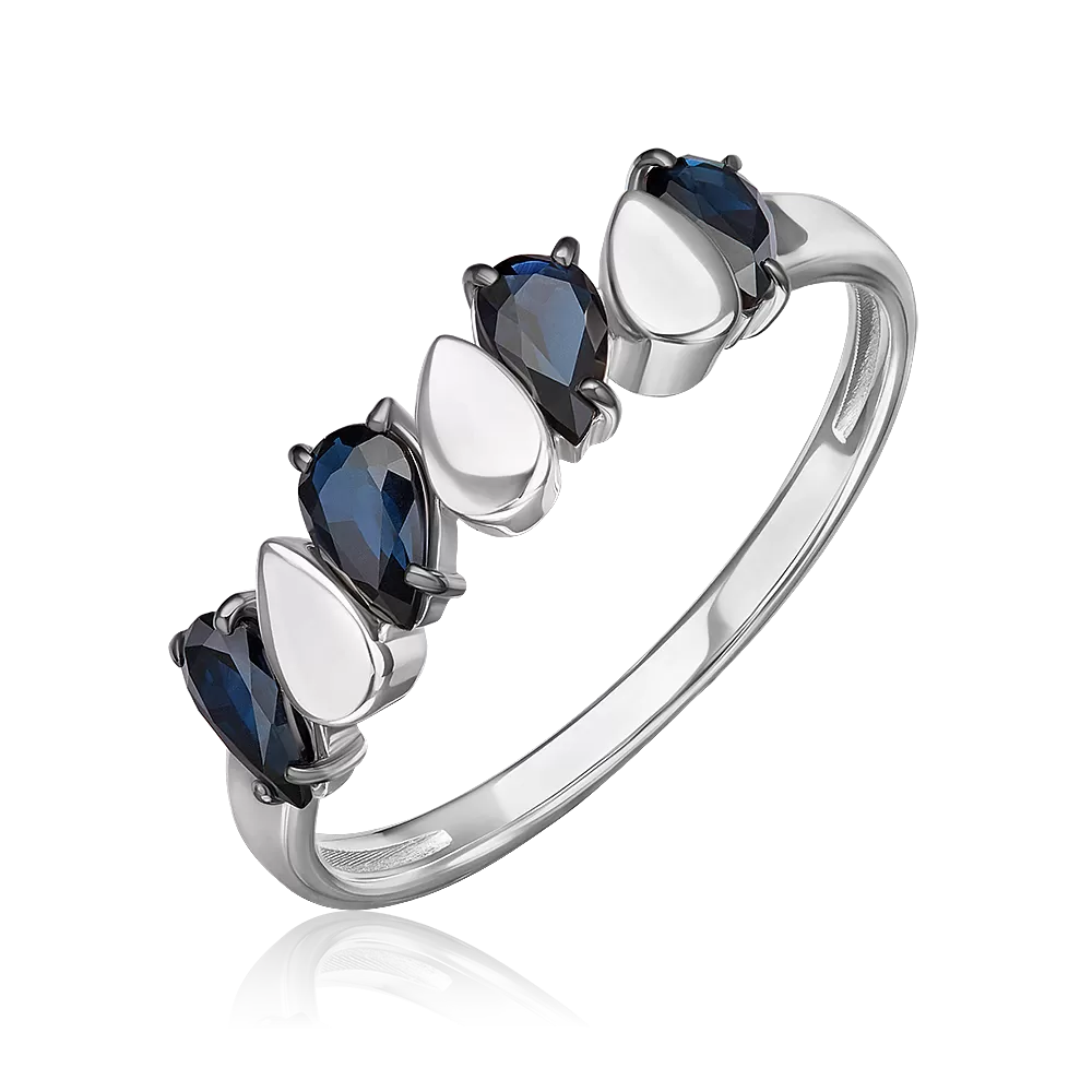 Кольцо из белого золота с сапфирами 01-5833-00-102-1120