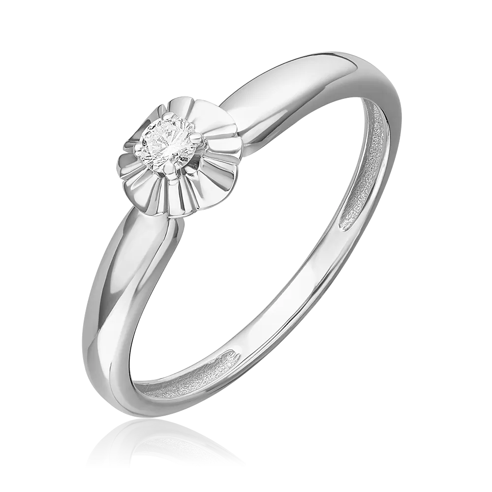Кольцо из белого золота с бриллиантом 01-5799-00-101-1120