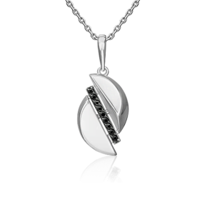 Подвеска из серебра с чёрными фианитами 03-3403-00-402-0200
