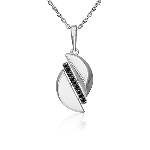 Подвеска из серебра с чёрными фианитами 03-3403-00-402-0200