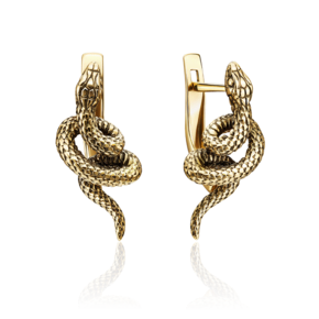 Серьги «Змеи» с английским замком из лимонного золота 02-4536-00-000-1130-42