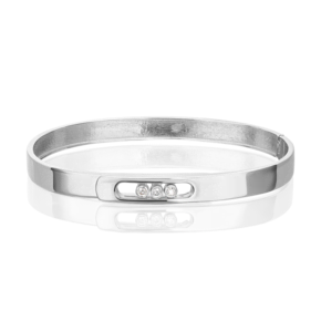 Браслет жесткий из белого золота с фианитами 05-0852-00-401-1120