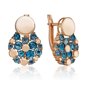 Серьги с английским замком из красного золота с топазами 02-5404-01-201-1110