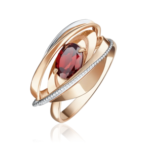 Кольцо из красного золота с гранатом 01-5080-00-204-1110-46