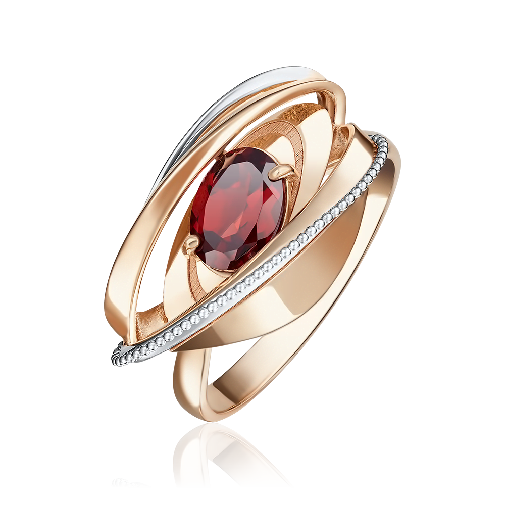 Кольцо из красного золота с гранатом 01-5080-00-204-1110-46