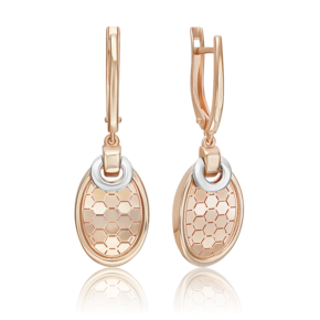 Серьги с английским замком из комбинированного золота 02-5265-00-000-1111