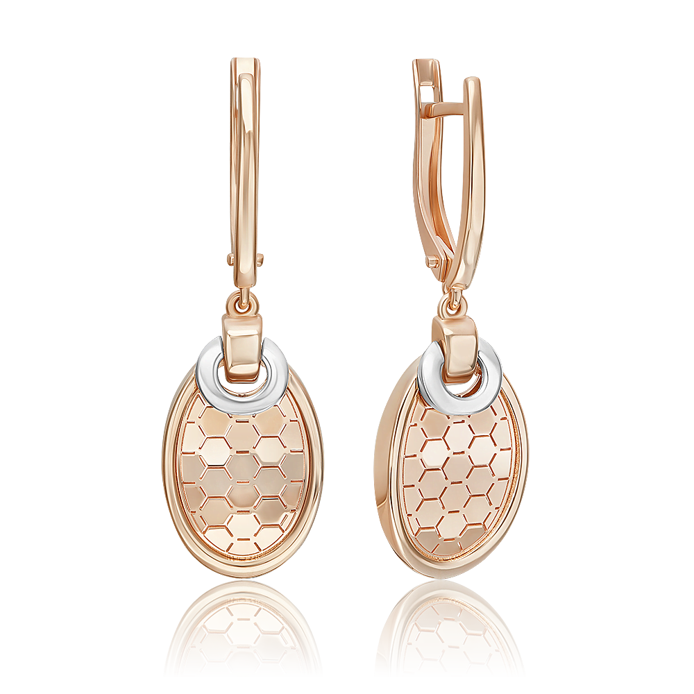 Серьги с английским замком из комбинированного золота 02-5265-00-000-1111