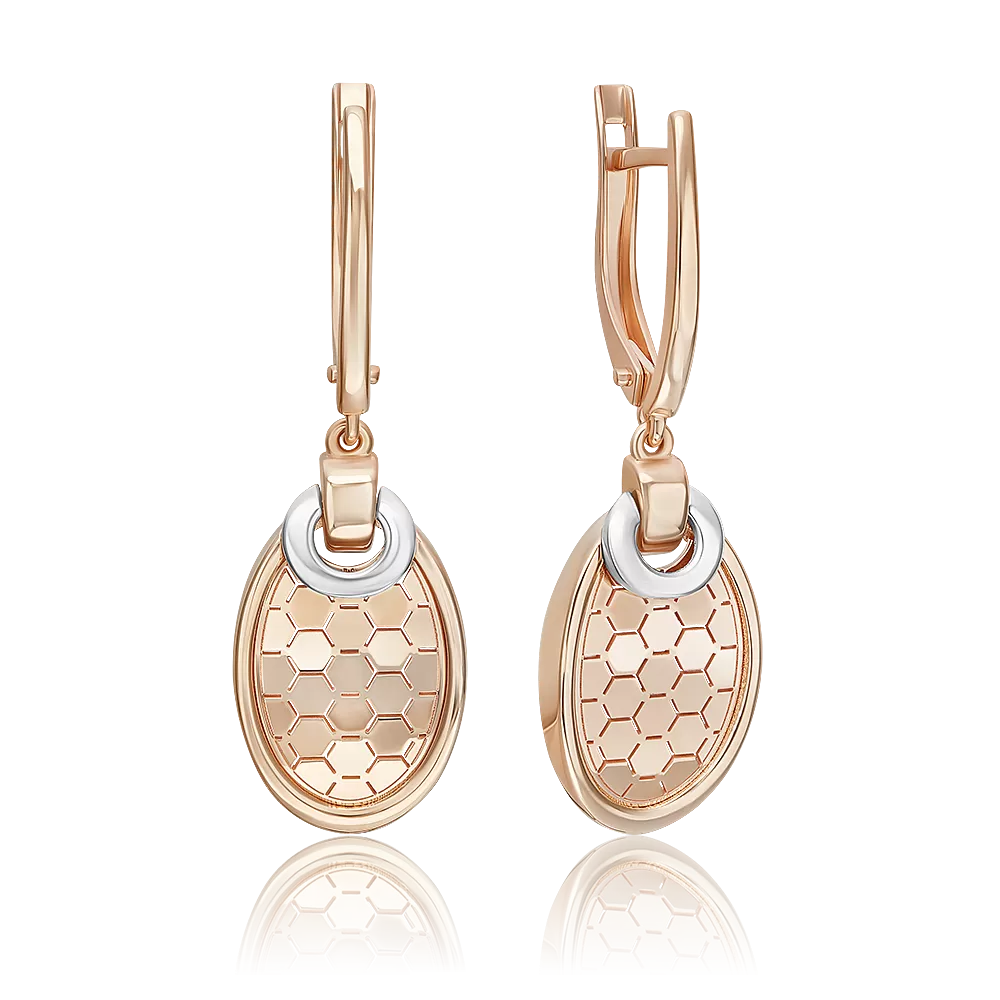 Серьги с английским замком из комбинированного золота 02-5265-00-000-1111