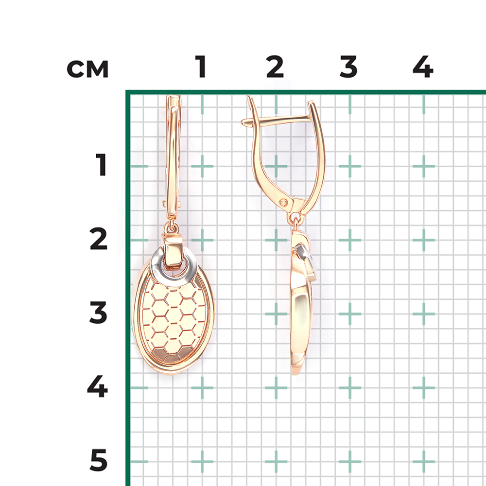 Серьги с английским замком из комбинированного золота 02-5265-00-000-1111