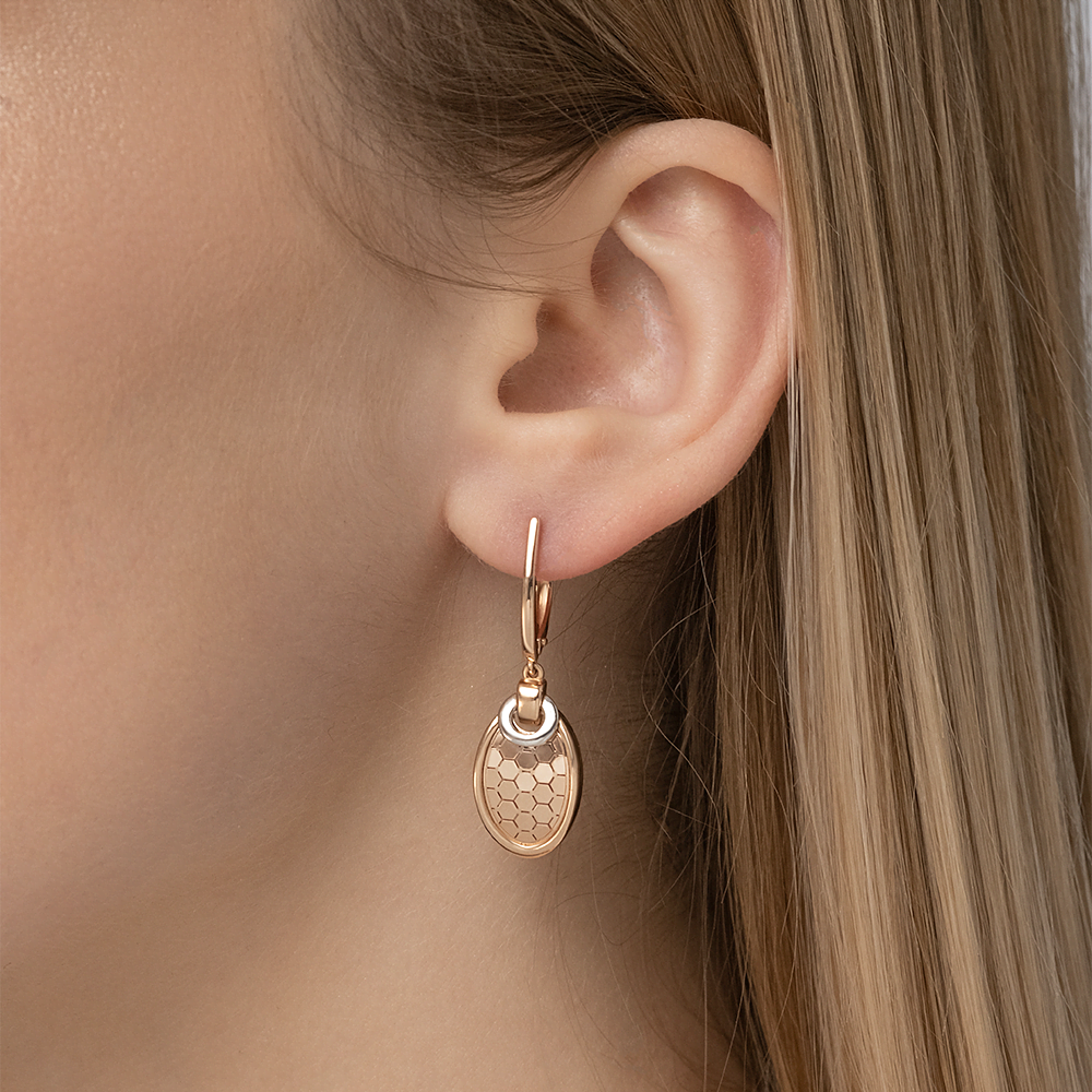 Серьги с английским замком из комбинированного золота 02-5265-00-000-1111