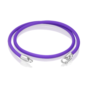 Браслет-соул из серебра с фиолетовым полиуретановым шнуром 05-0763-05-000-0200