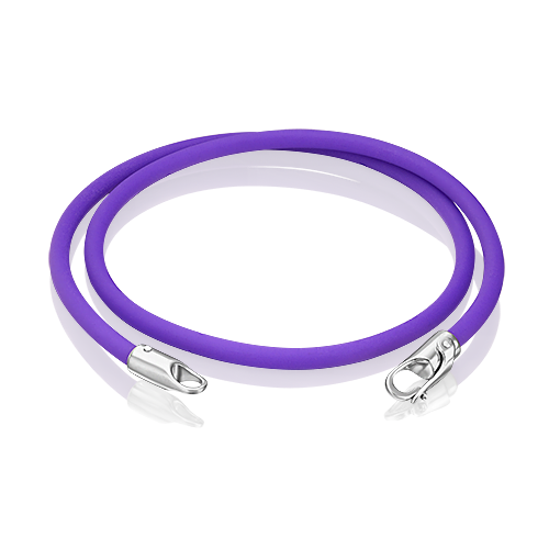 Браслет-соул из серебра с фиолетовым полиуретановым шнуром 05-0763-05-000-0200