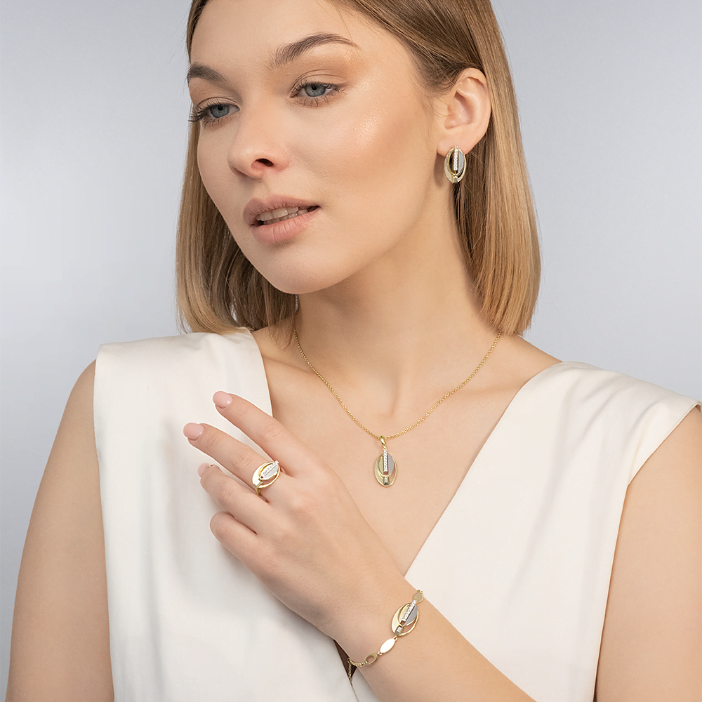 Серьги с английским замком из комбинированного золота с натуральными топазами white 02-5026-00-201-1121