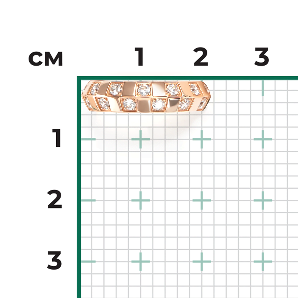 Кольцо из красного золота с фианитами 01-5911-00-401-1110