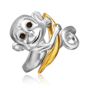 Кольцо «Обезьяна» из серебра с эмалью 01-5664-00-000-0200