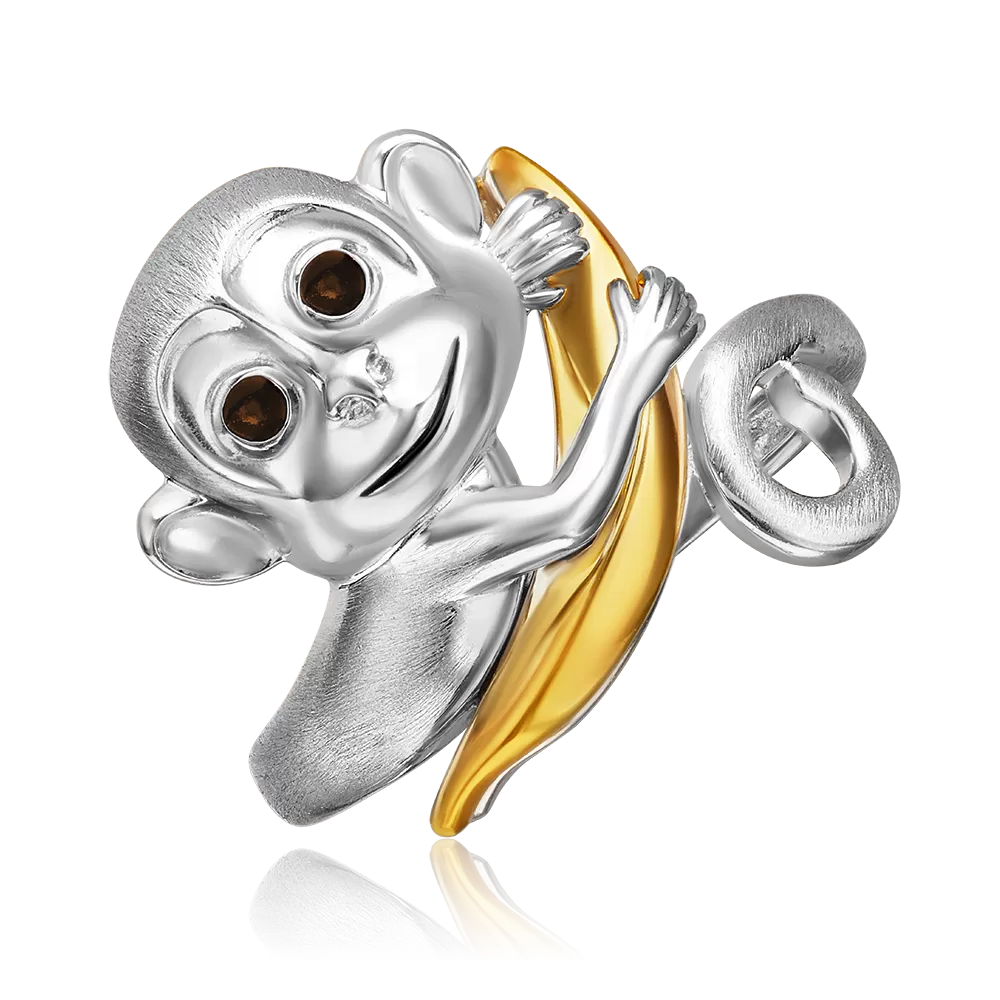 Кольцо «Обезьяна» из серебра с эмалью 01-5664-00-000-0200