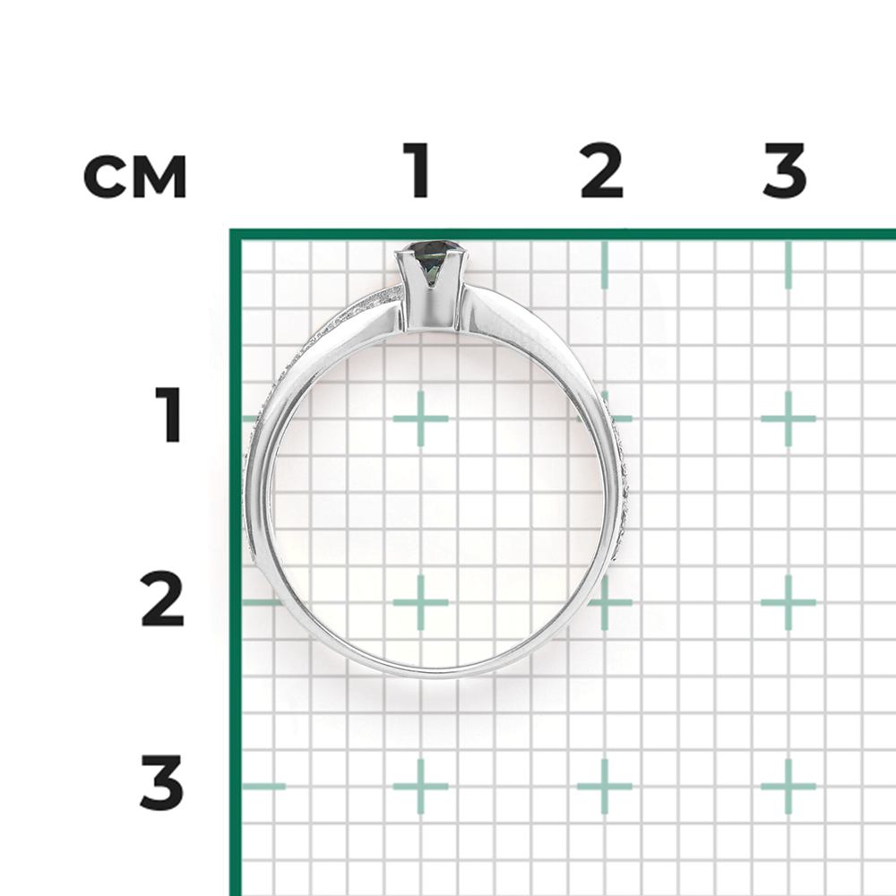 Кольцо из белого золота с сапфиром и бриллиантами 01-0408-00-105-1120-30