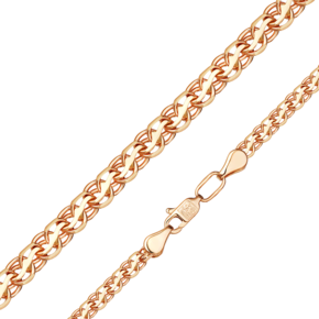 Цепь из красного золота с алмазной гранью (плетение «Гарибальди») 21-4235-060-1110-19