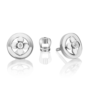 Серьги-пусеты из белого золота с бриллиантом 02-5007-00-101-1120