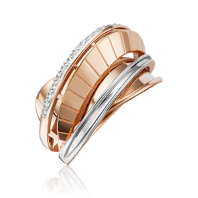 Кольцо из красного золота с фианитами 01-5247-00-401-1110-48