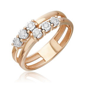 Кольцо из комбинированного золота с бриллиантами 01-5770-00-101-1111