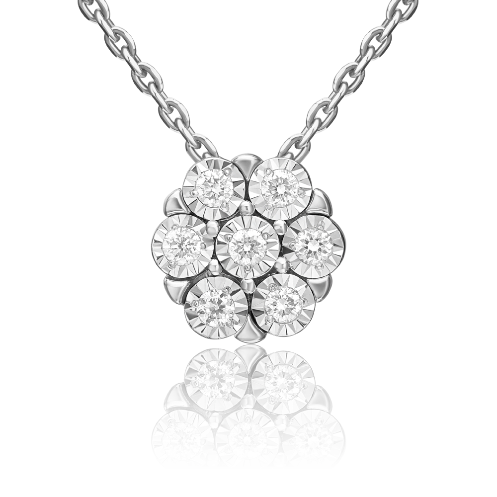 Подвеска-бегунок из белого золота с бриллиантами 03-3462-00-101-1120