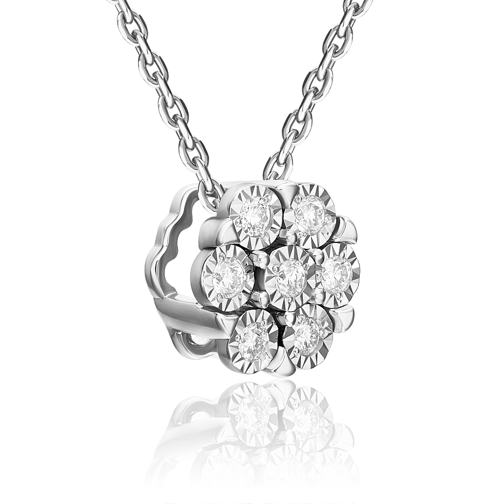 Подвеска-бегунок из белого золота с бриллиантами 03-3462-00-101-1120