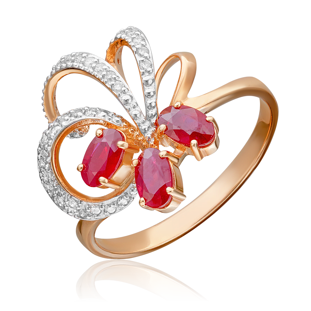 Кольцо из красного золота с рубинами и бриллиантами 01-1370-00-107-1110-30