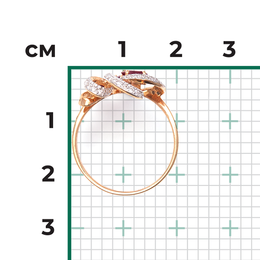 Кольцо из красного золота с рубинами и бриллиантами 01-1370-00-107-1110-30