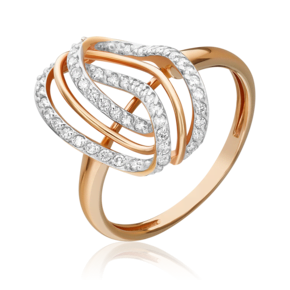 Кольцо из красного золота с бриллиантами 01-1380-00-101-1110-30