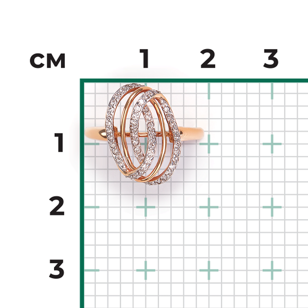 Кольцо из красного золота с бриллиантами 01-1380-00-101-1110-30