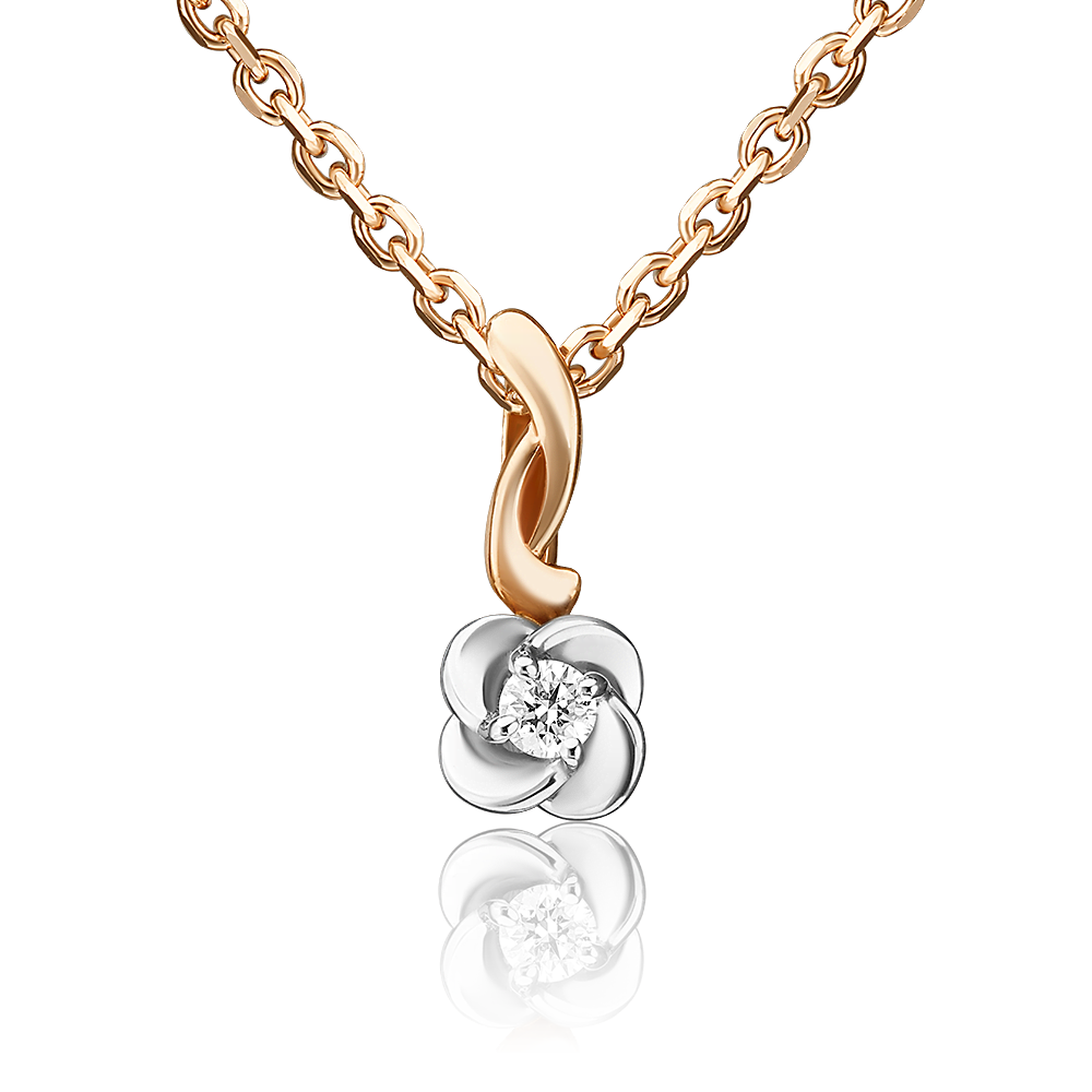 Подвеска из комбинированного золота с фианитом 03-2262-00-501-1111-38