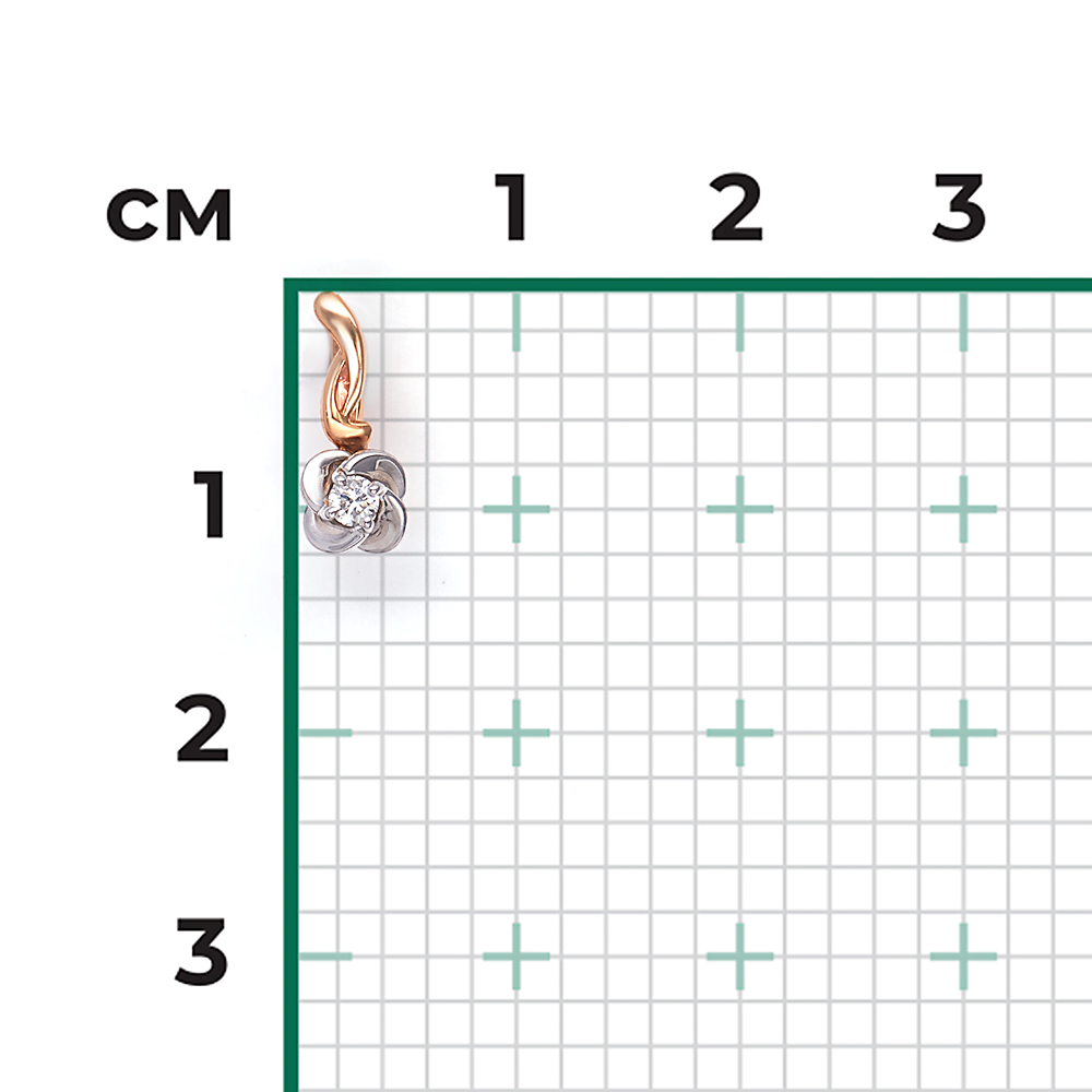 Подвеска из комбинированного золота с фианитом 03-2262-00-501-1111-38