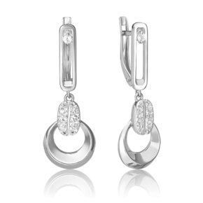 Серьги с английским замком из белого золота с натуральными топазами white 02-4921-00-201-1120