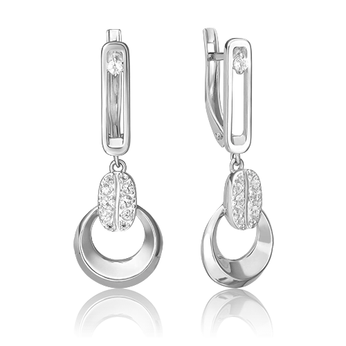 Серьги с английским замком из белого золота с натуральными топазами white 02-4921-00-201-1120