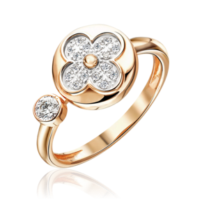 Кольцо из красного золота с фианитами 01-5952-00-401-1110