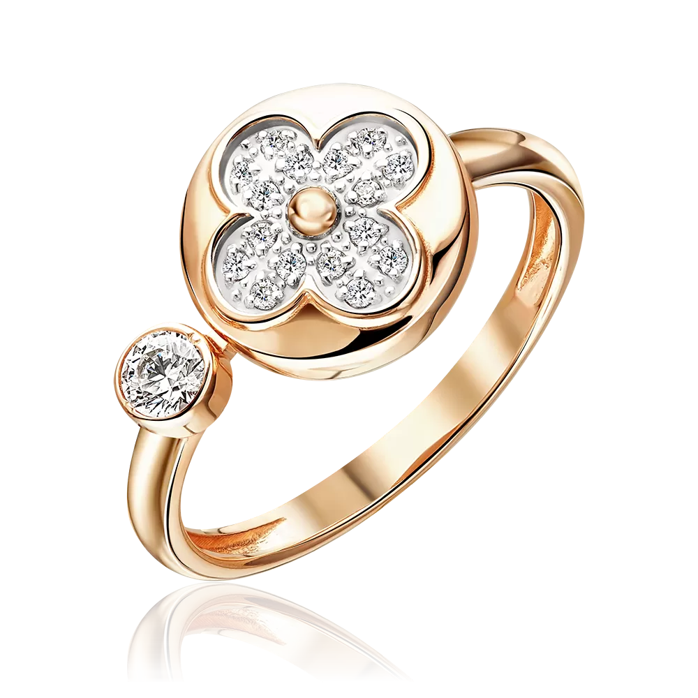 Кольцо из красного золота с фианитами 01-5952-00-401-1110